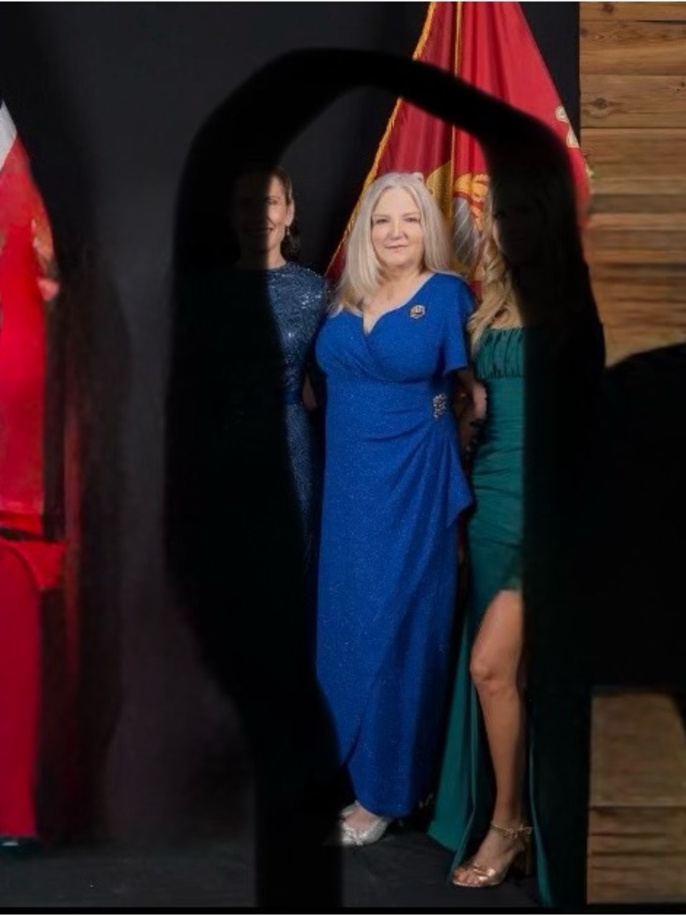 Elegant Royal Blue V-Neck Maxi Dress with Side Embellishment